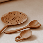 The Curated Parcel - Teak Slotted Spoon